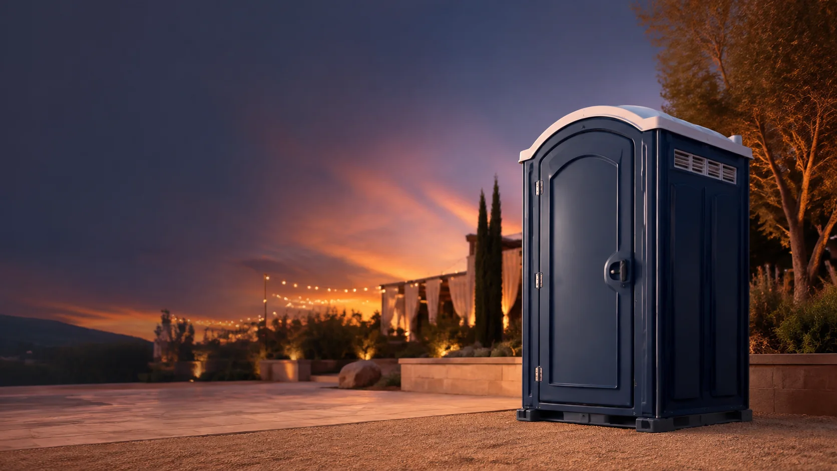 Portable restroom shown for rental planning in Orland Park, IL